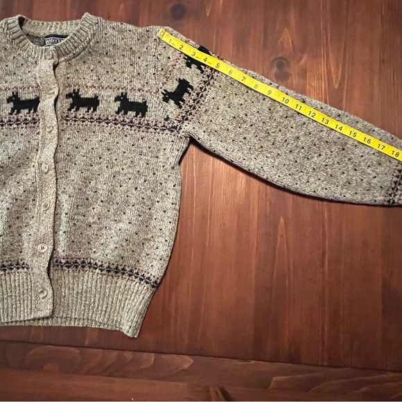 Lands' End 100% Wool Scottie Dog Lover Knit Cardigan - Picture 10 of 10